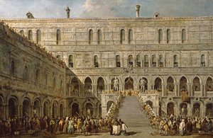 Kroningen af dogen af Venedig på Scala dei Giganti i Palazzo Ducale